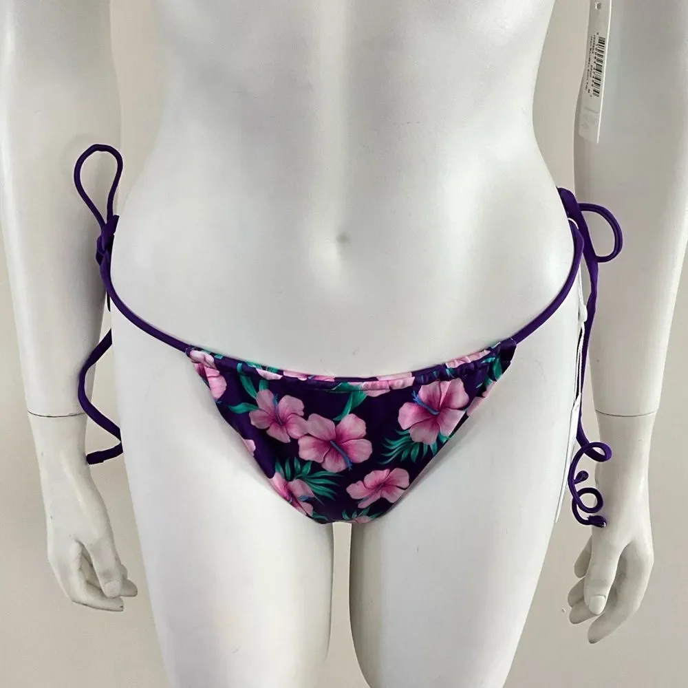 Frankie’s Bikinis Hibiscus Bikini Set Purple L
